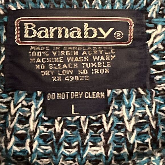 Vintage Barnaby Marled Turtleneck Sweater Large Multi Full Length Grandpa Unisex - Picture 3 of 7